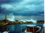 Old harbour in Kyrenia - winter storm